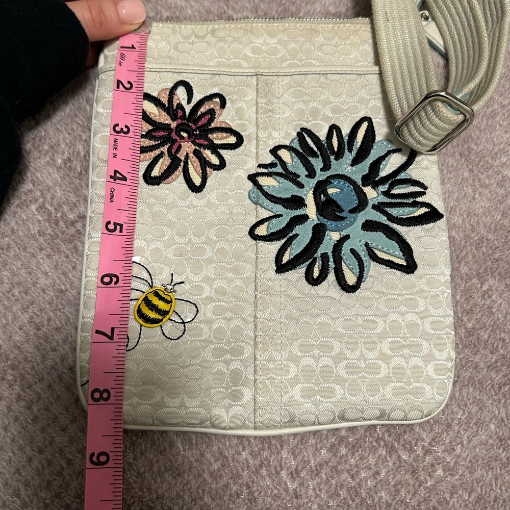 Coach bumble bee and floral over the hip bag